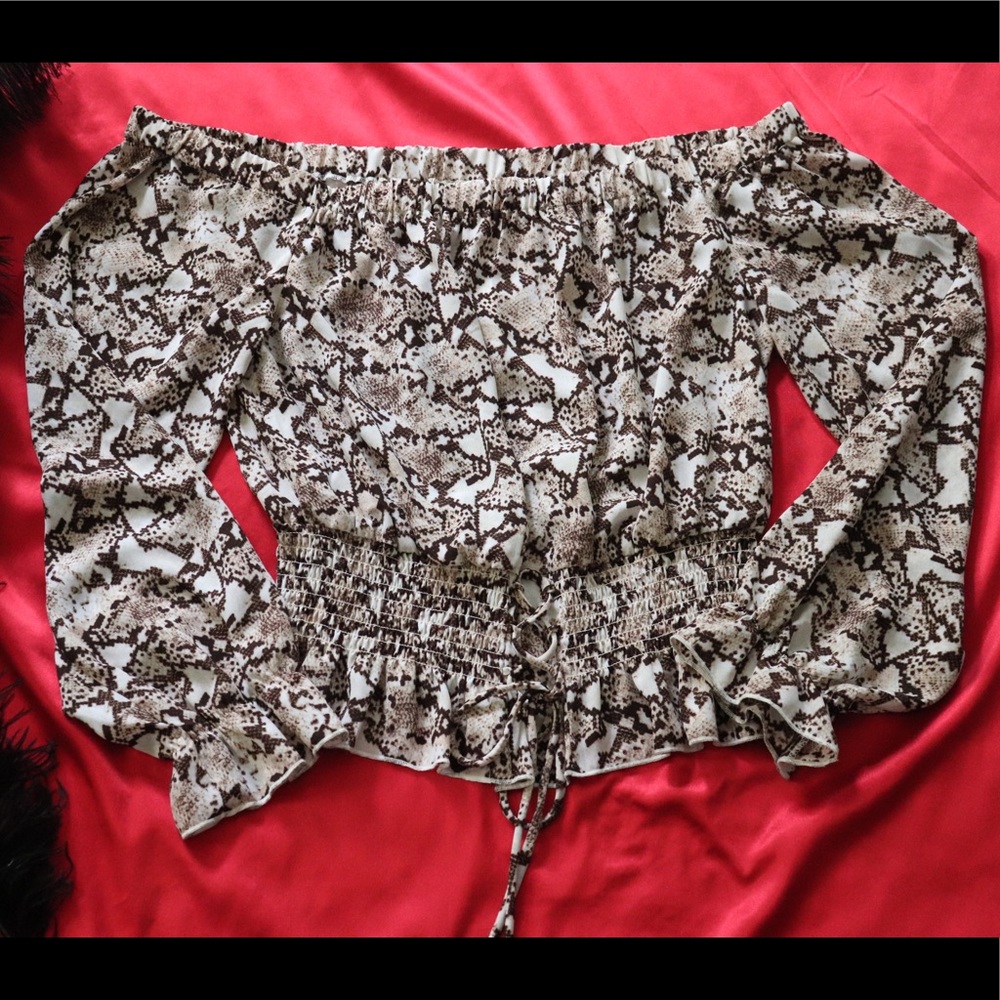 Brown snakeskin blouse